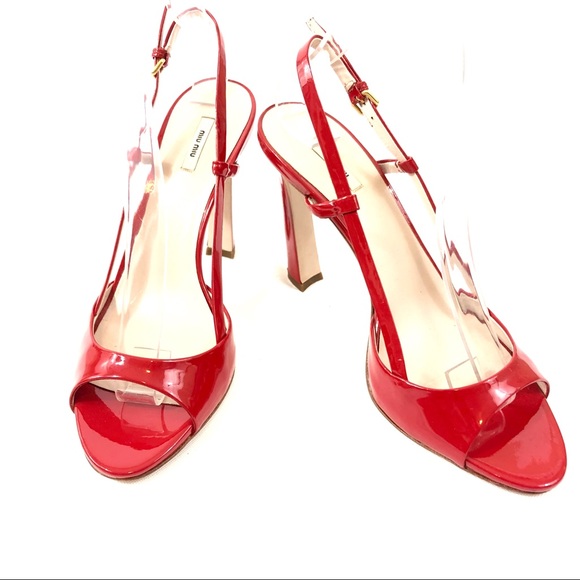 Miu Miu Shoes - Miu Miu Red Slingback Heels